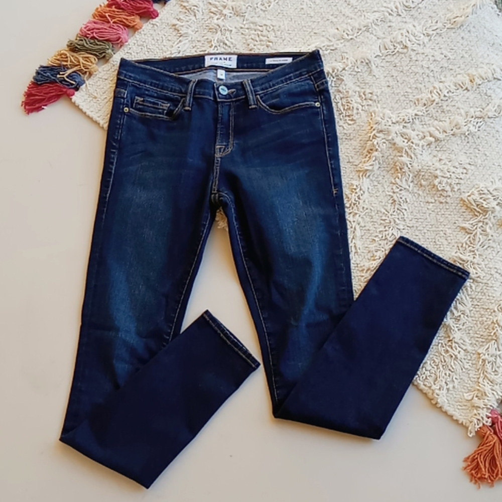 FRAME Le skinny de Jeanne High Rise Dark Wash